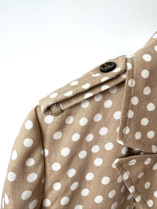 Ann Taylor Dotted Swing Trench Coat Tan Large - Picture 9 of 13